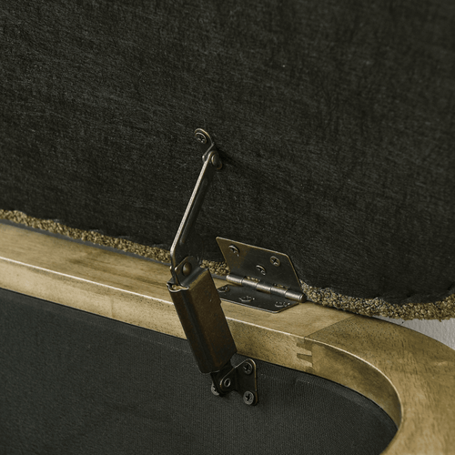 Upholstered Fabric Padded Hunter Green Ottoman Bench - The Finishing Touch Decor