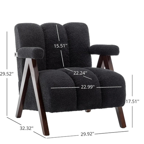 Boucle Mid Century Modern Accent Chair - The Finishing Touch Decor