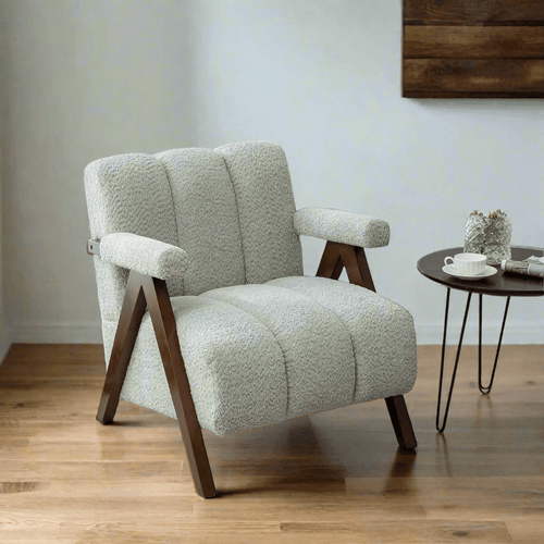Boucle Mid Century Modern Accent Chair - The Finishing Touch Decor