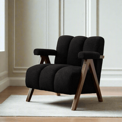Boucle Mid Century Modern Accent Chair - The Finishing Touch Decor