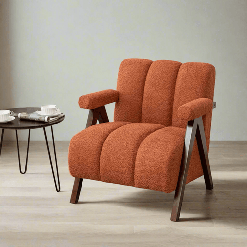 Boucle Mid Century Modern Accent Chair - The Finishing Touch Decor