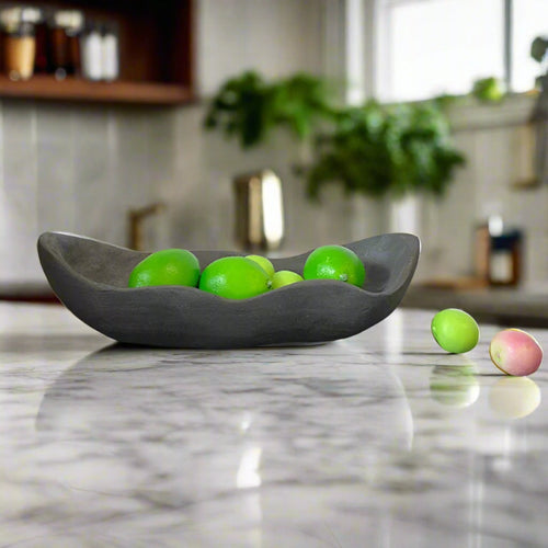 Hollowed Wood Black Ornament Display Centerpiece - The Finishing Touch Decor