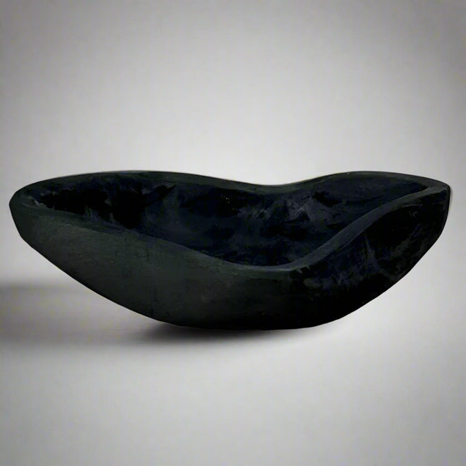 Hollowed Wood Black Ornament Display Centerpiece - The Finishing Touch Decor