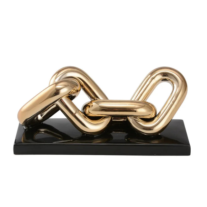 Electroplated Ceramic Gold Ring Sculptures - The Finishing Touch Decor