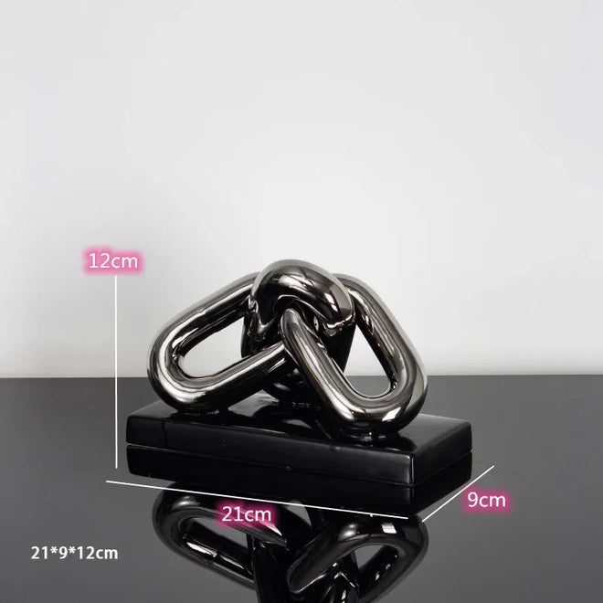 Electroplated Ceramic Gold Ring Sculptures - The Finishing Touch Decor