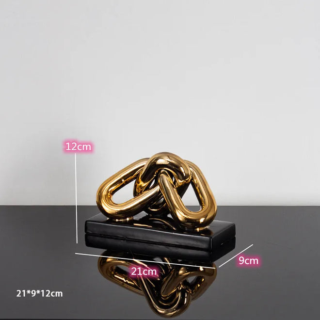 Electroplated Ceramic Gold Ring Sculptures - The Finishing Touch Decor