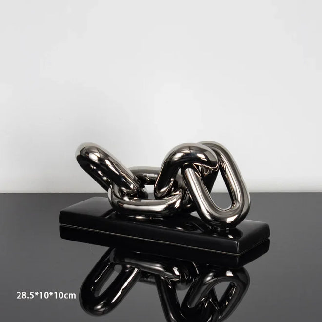 Electroplated Ceramic Gold Ring Sculptures - The Finishing Touch Decor