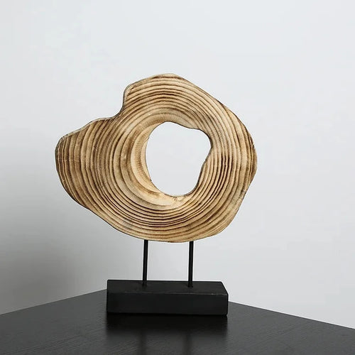 Creative Irregular Carved Wood Art Table Sculpture - The Finishing Touch Decor
