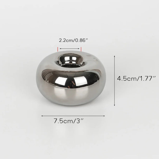 Minimalist Electroplated Silver Candlestick Holders - The Finishing Touch Decor