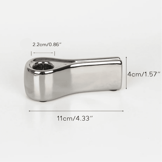 Minimalist Electroplated Silver Candlestick Holders - The Finishing Touch Decor