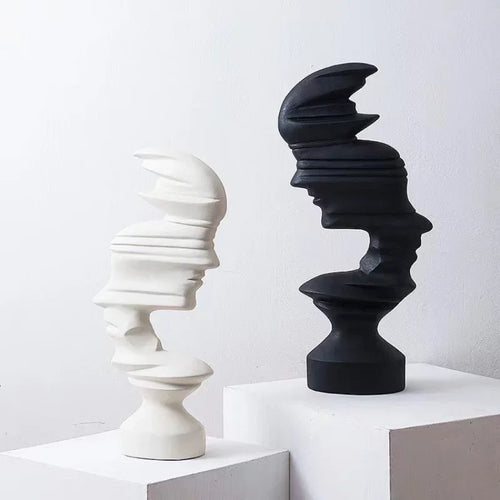 Modern Resin Abstract Human Face Sculpture - The Finishing Touch Decor