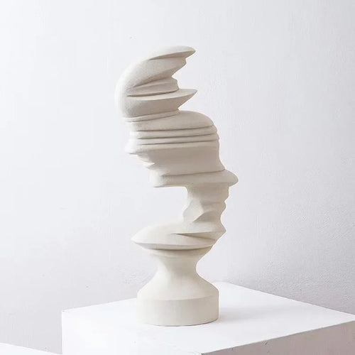 Modern Resin Abstract Human Face Sculpture - The Finishing Touch Decor