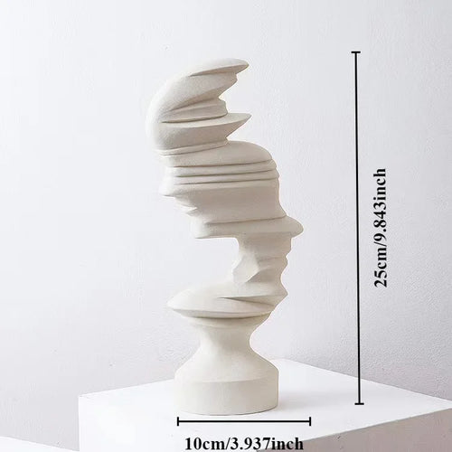 Modern Resin Abstract Human Face Sculpture - The Finishing Touch Decor
