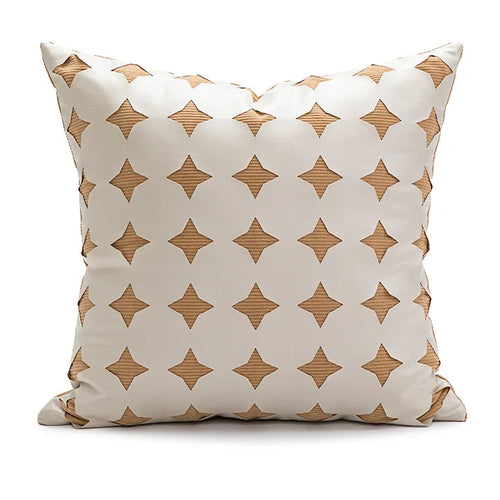Cannes Style Cream Brown Luxury Throw Pillow Covers - The Finishing Touch Decor