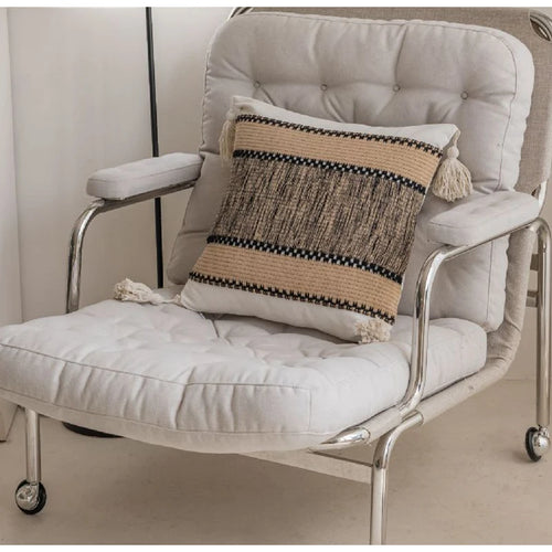 Modern Taupe Tufted & Faux Fur Throw Pillow Covers - The Finishing Touch Decor