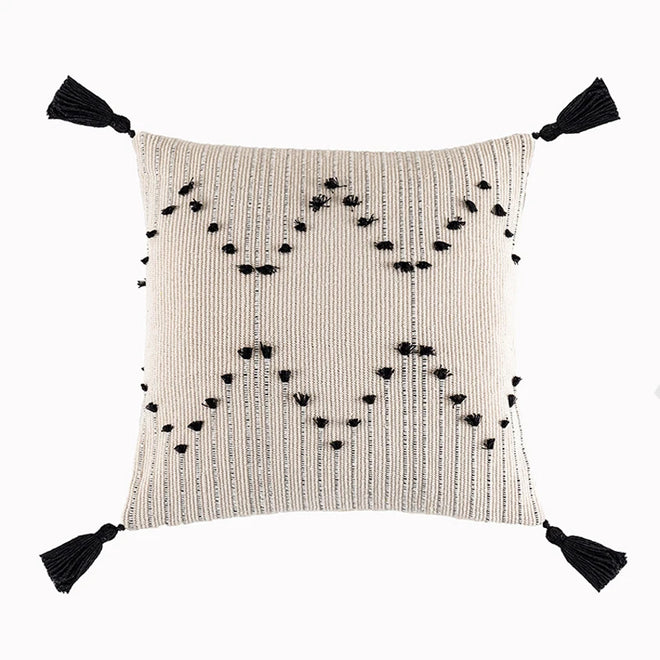 Boho Tassel Linen Weave Variety Throw Pillow Covers - The Finishing Touch Decor