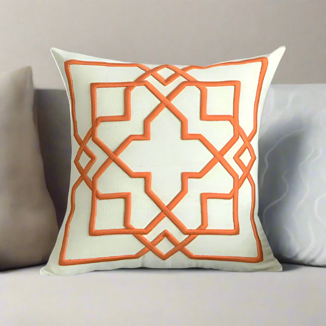 Modern Geometric Embroidery Cotton Throw Pillow Covers - The Finishing Touch Decor