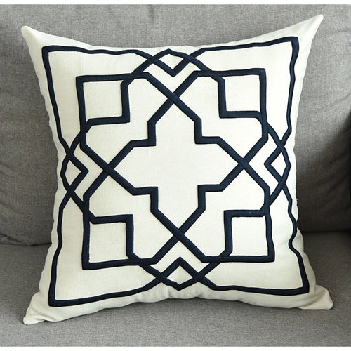 Modern Geometric Embroidery Cotton Throw Pillow Covers - The Finishing Touch Decor