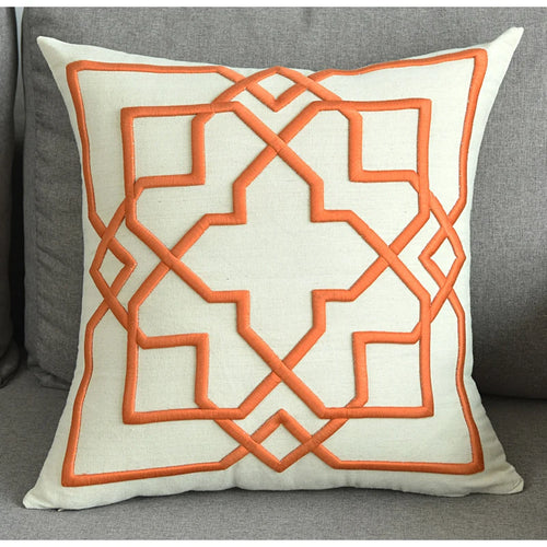 Modern Geometric Embroidery Cotton Throw Pillow Covers - The Finishing Touch Decor