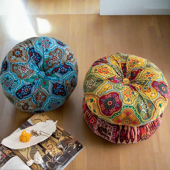 Round Large Pillow Floor Seating Meditation Pillow w/ Insert - The Finishing Touch Decor