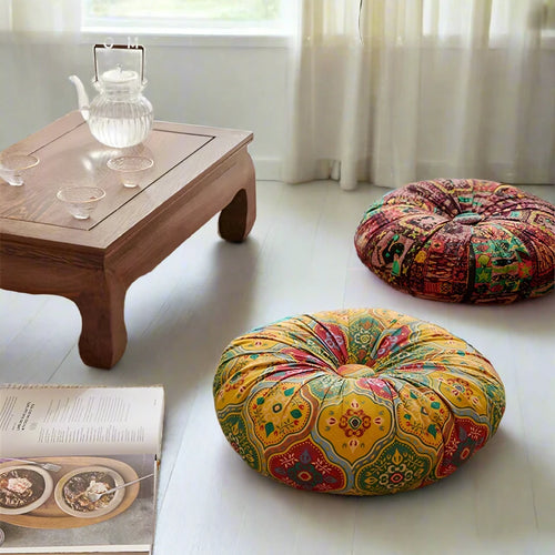 Round Large Pillow Floor Seating Meditation Pillow w/ Insert - The Finishing Touch Decor