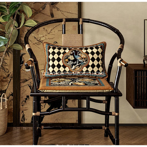 Peacock Floral Velvet Throw Pillow Cover, Chair Cushion - The Finishing Touch Decor