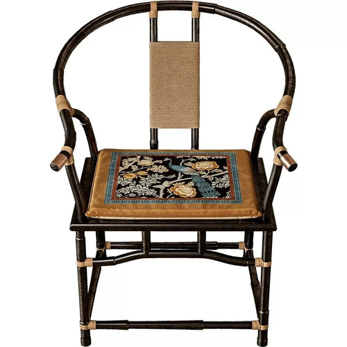 Peacock Floral Velvet Throw Pillow Cover, Chair Cushion - The Finishing Touch Decor