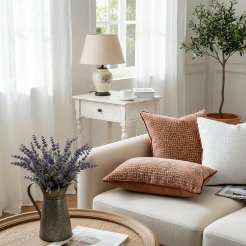 European Chenille Cushion Cover Jacquard Textured Pillow Cover Soft for Decorating Home and Hotel 45x45cm - The Finishing Touch Decor