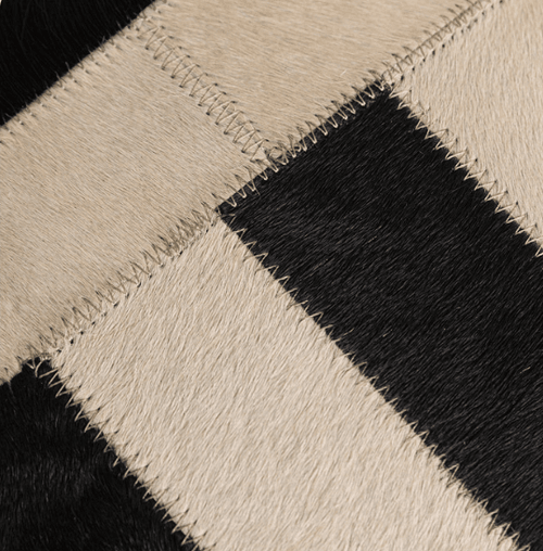 Patchwork Cowhide Leather Striped Throw Pillow Covers - The Finishing Touch Decor