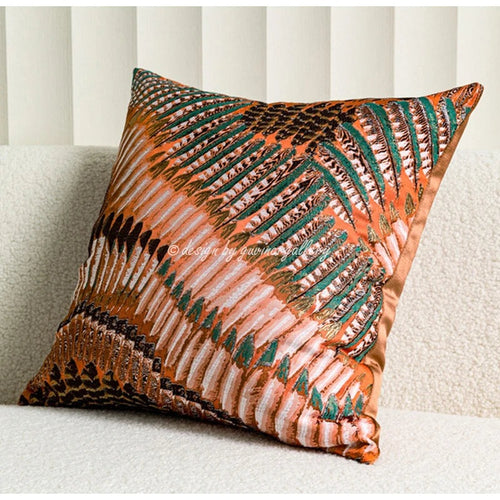Moroccan Feather Motif Boho Style Throw Pillow Covers - The Finishing Touch Decor