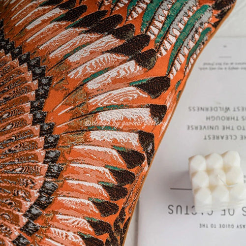 Moroccan Feather Motif Boho Style Throw Pillow Covers - The Finishing Touch Decor