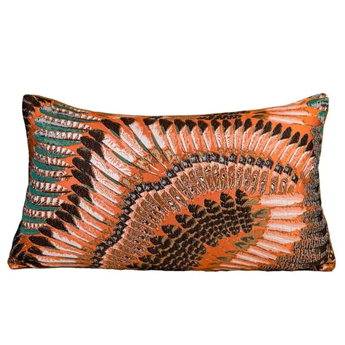 Moroccan Feather Motif Boho Style Throw Pillow Covers - The Finishing Touch Decor