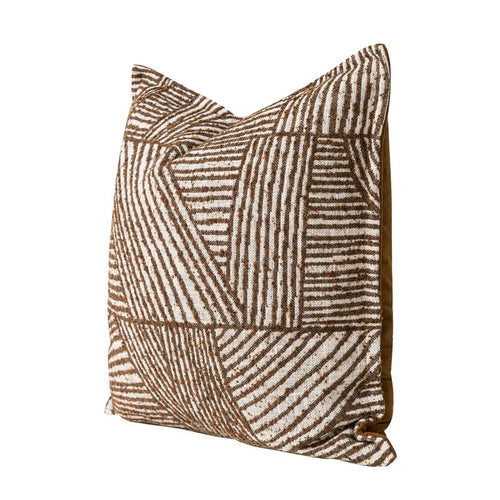 Relaxed Brown Striped Pattern Throw Pillow Covers - The Finishing Touch Decor