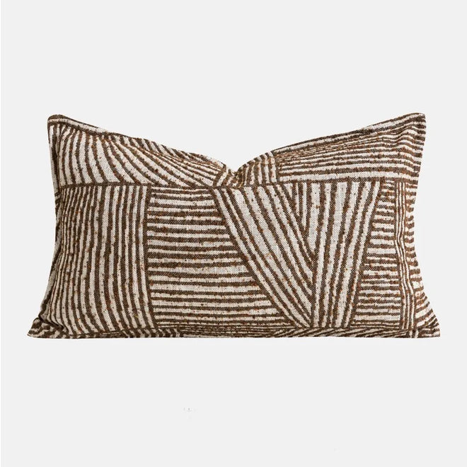 Relaxed Brown Striped Pattern Throw Pillow Covers - The Finishing Touch Decor