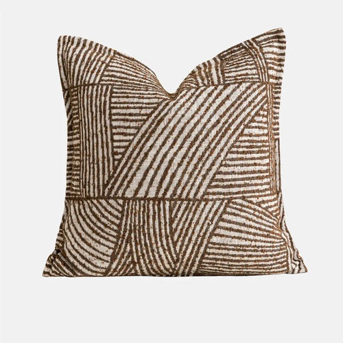 Relaxed Brown Striped Pattern Throw Pillow Covers - The Finishing Touch Decor