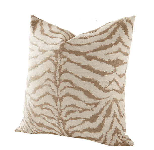 Animal Print Striped Oat Color Throw Pillow Covers - The Finishing Touch Decor