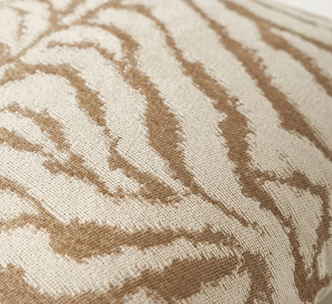 Animal Print Striped Oat Color Throw Pillow Covers - The Finishing Touch Decor