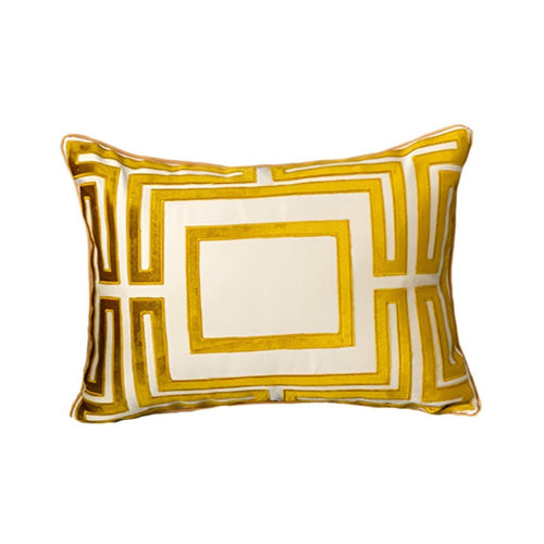 Modern Gold Geometric Velvet & Satin Throw Pillow Cover - The Finishing Touch Decor