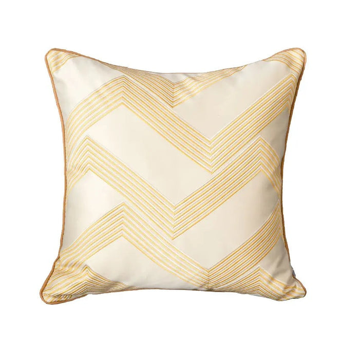 Modern Gold Geometric Velvet & Satin Throw Pillow Cover - The Finishing Touch Decor