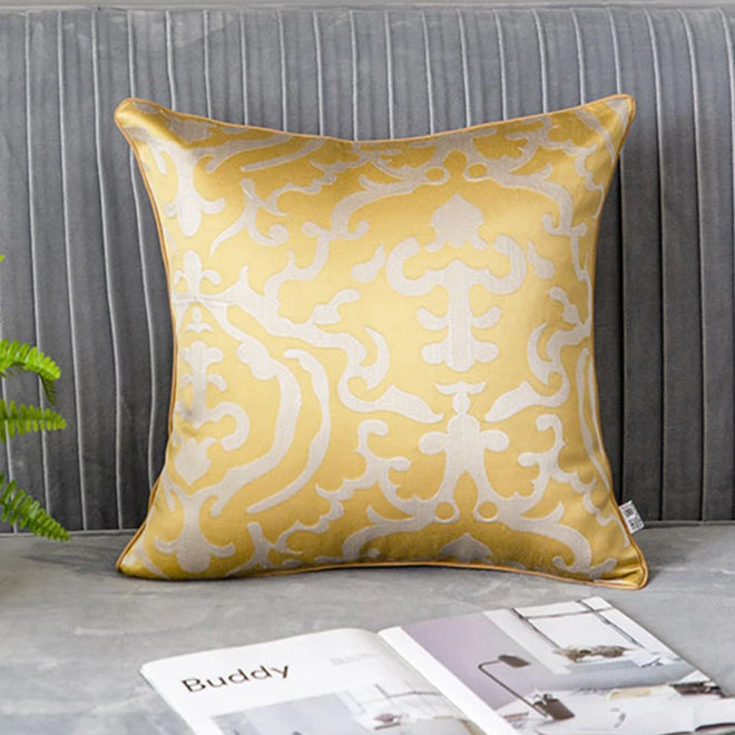 Modern Gold Geometric Velvet & Satin Throw Pillow Cover - The Finishing Touch Decor