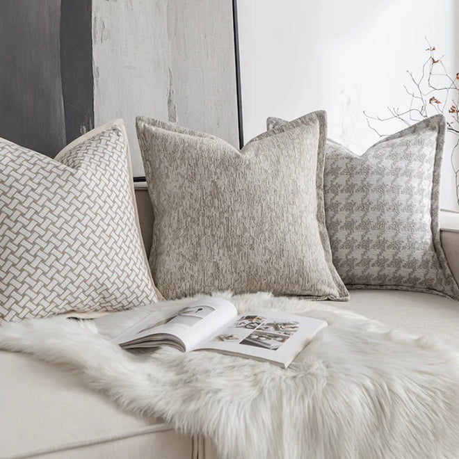 Beige Oatmeal Pillow Soft Throw Pillow Covers - The Finishing Touch Decor