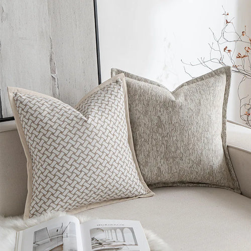 Beige Oatmeal Pillow Soft Throw Pillow Covers - The Finishing Touch Decor