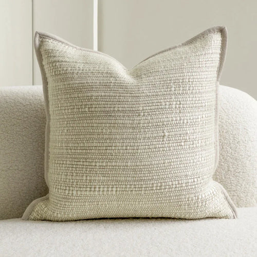 Classic High-End Ivory Textured Throw Pillows - The Finishing Touch Decor