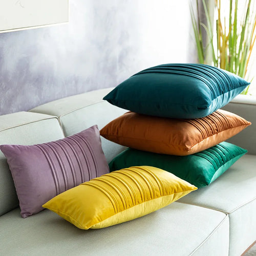 Classic Vibrant Velvet Throw Pillow Covers - The Finishing Touch Decor