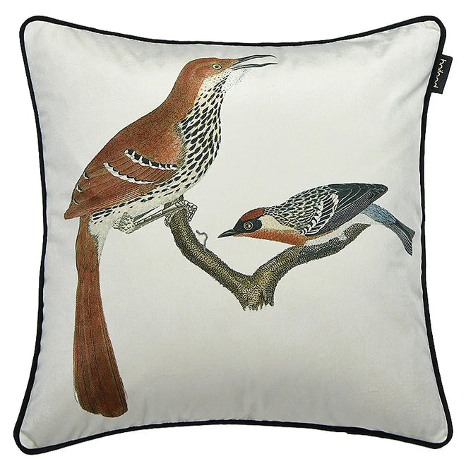 Magpie Bird & Branch Print Velvet Throw Pillow Covers - The Finishing Touch Decor