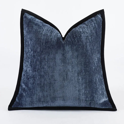 Classic Black Border Thick Chenille Throw Pillows - The Finishing Touch Decor