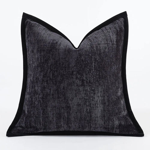 Classic Black Border Thick Chenille Throw Pillows - The Finishing Touch Decor