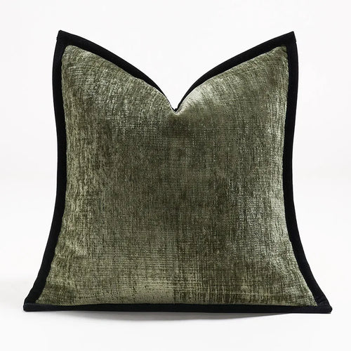 Classic Black Border Thick Chenille Throw Pillows - The Finishing Touch Decor