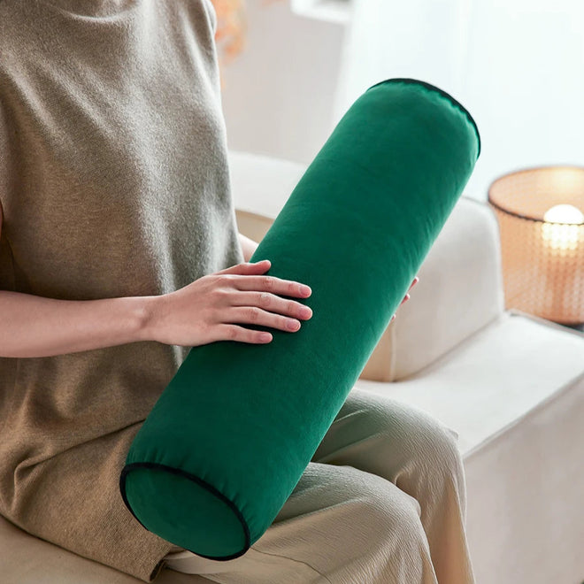 Soft Velvet Column Long Round Bolster Pillows - The Finishing Touch Decor