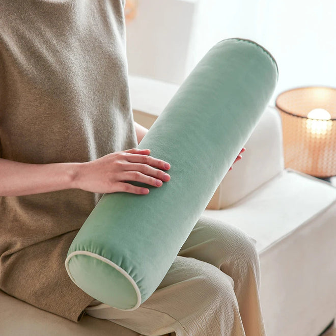 Soft Velvet Column Long Round Bolster Pillows - The Finishing Touch Decor